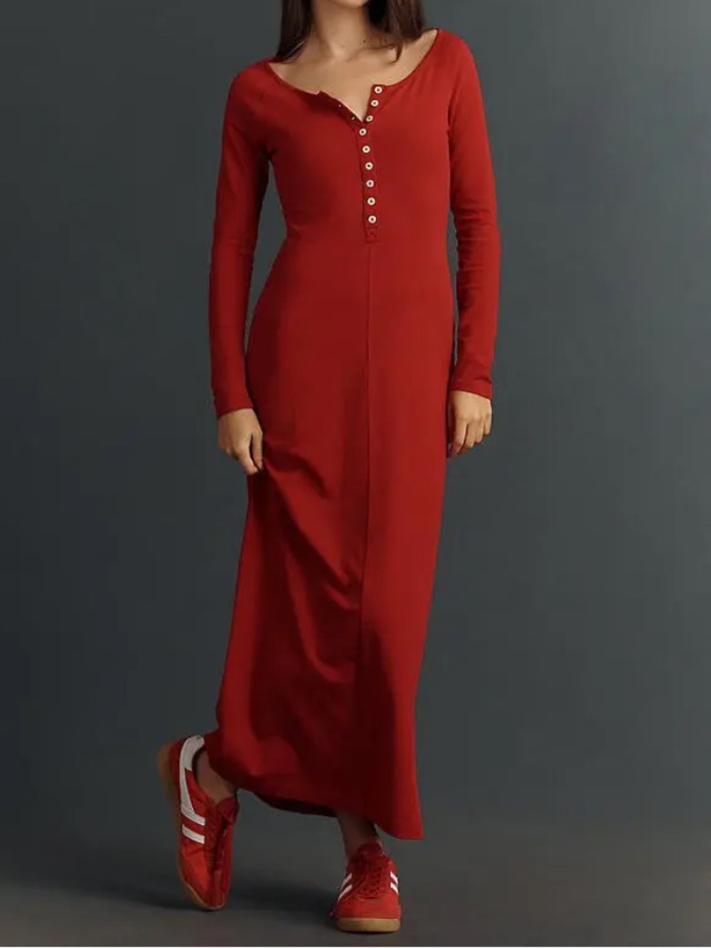 Anthropologie L*Space NEW Cotton Long Sleeve Maxi Dress Size M